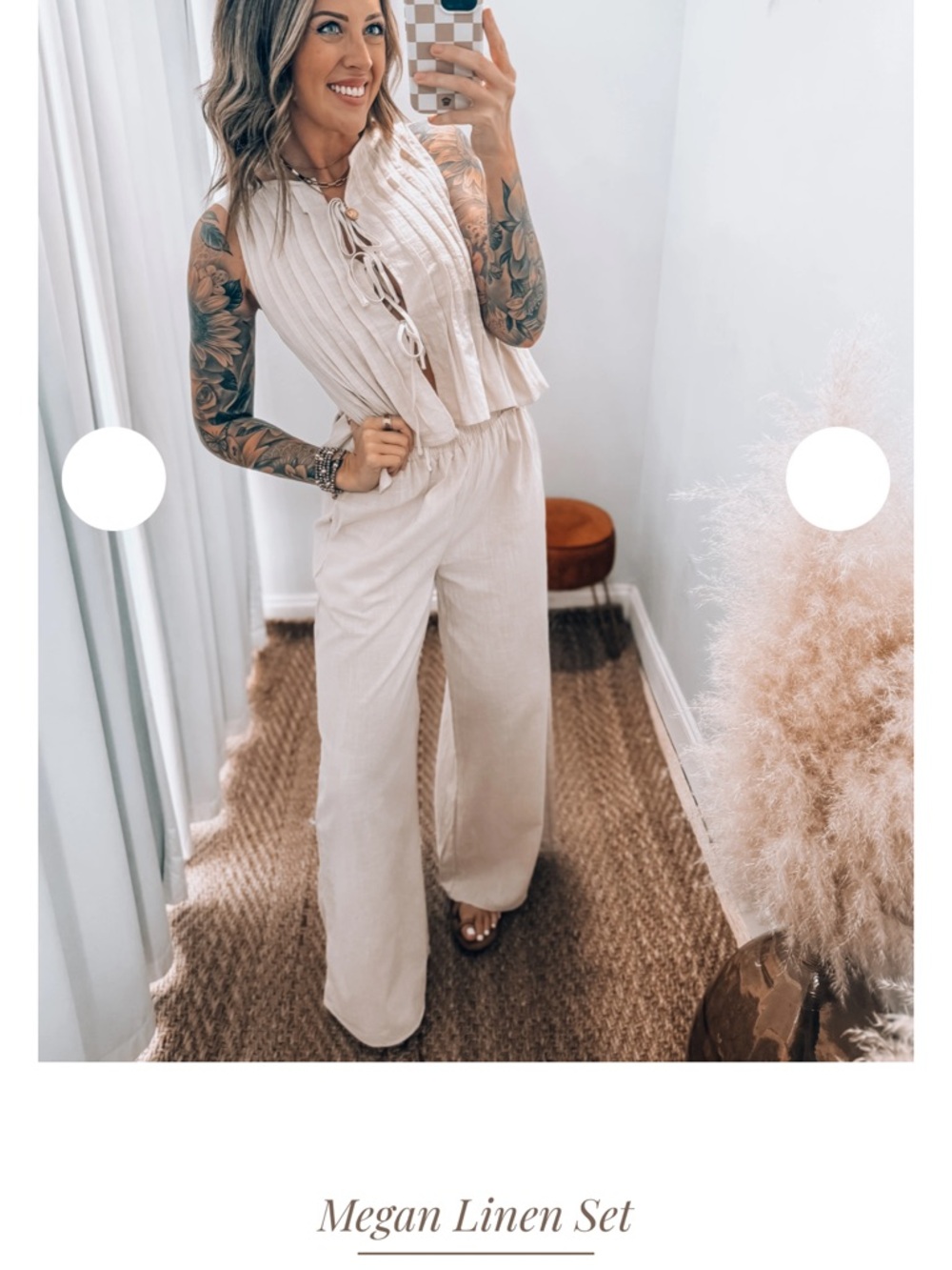 Meghan LA Wide-Leg Linen Pants in Cream